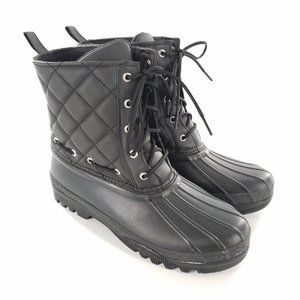 Sperry Top-Sider Quilted Waterproof Duck Boots Womens 9 Black